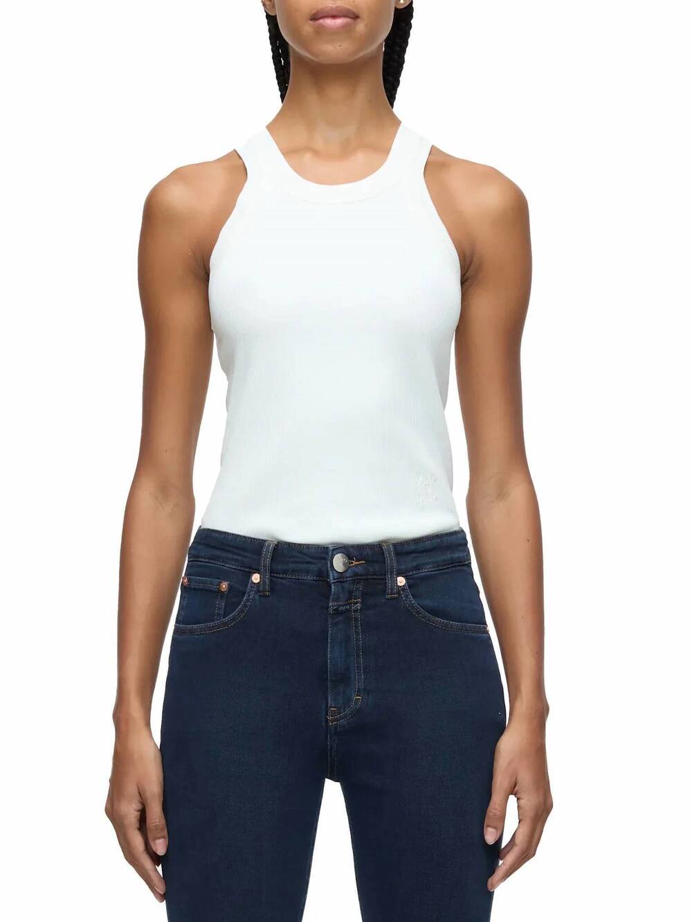 NEW CLOSED women's racer top in ivory
